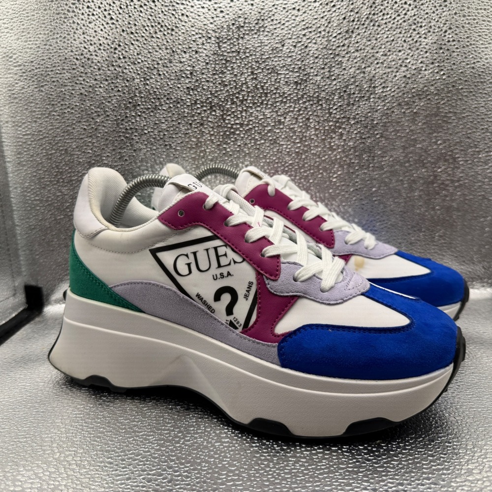 Size 10 Guess Caleb Platform Sneakers Womens Multi Color Good Chunky GWCALEBB3